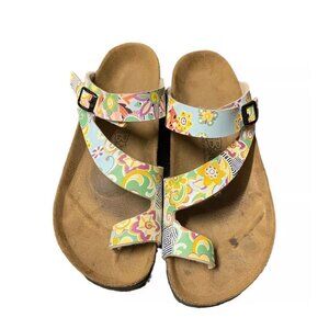Birki’s by Birkenstock Floral Sandals Women’s 8 / EU 39 Cork Footbed Buckle